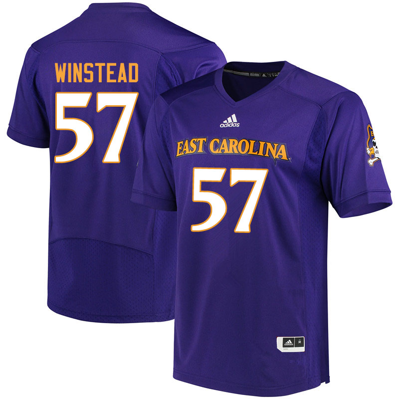 Men #57 Peyton Winstead ECU Pirates College Football Jerseys Sale-Purple
